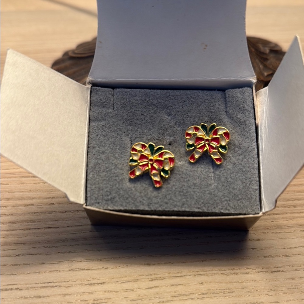 AVON Candy Cane Pierced Earrings